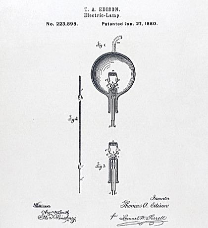 Edison light bulb patent