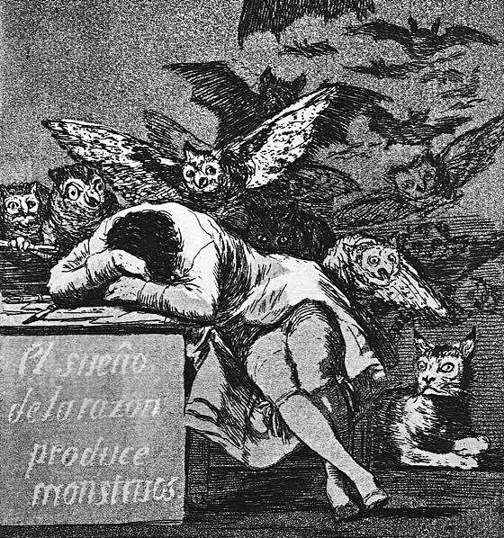 Goya, The Sleep of Reason Produces Monsters (etching)