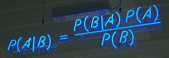 Neon sign advertising Bayes’ Theorem