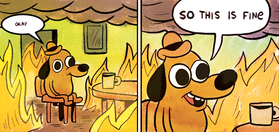 Dog on fire: okay so this is fine